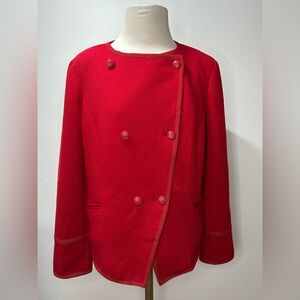 Talbots Petites Double-Breasted Red Jacket - Size 14P